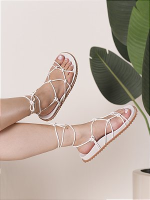 Flatform Off White Tiras Nó Amarração