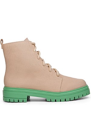 Bota Tratorada Lona Nude Solado Verde