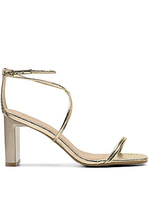 Sandália Dourado Cloe Tiras Finas Salto Tábua