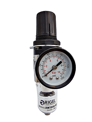 Filtro Regulador De Pressão 1/2 Bsp p/ até 10 Bar com Suporte e Manômetro
