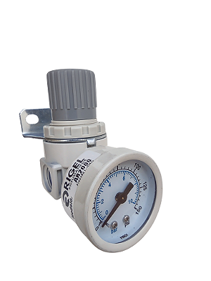 Regulador de Pressão 1/4 Bsp p/ até 8 Bar com Suporte e Manômetro