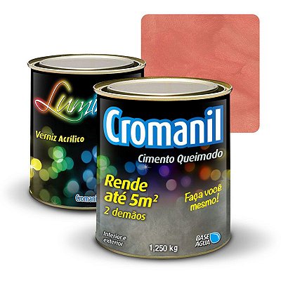 KIT 1 Cimento Queimado 1 lata 1/4 + 1 Verniz lata 900ml - Cor MARTE