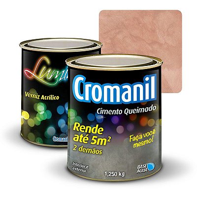 KIT 1 Cimento Queimado 1 lata 1/4 + 1 Verniz lata 900ml - Cor TOSCANA