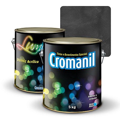 KIT Cimento Queimado Galão (5kg) + 1 Verniz Galão 3,6 litros - Cor BURACO NEGRO