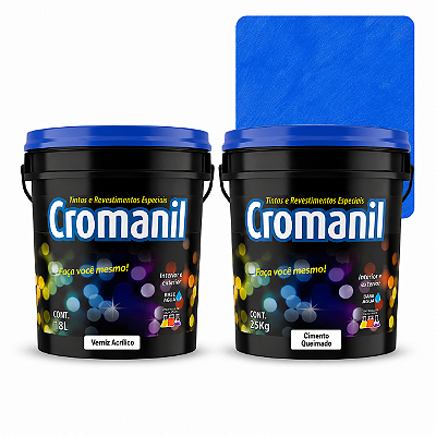 Kit Cimento Queimado Cromanil Anil Balde 25kg + Verniz Acrílico Premium 18L