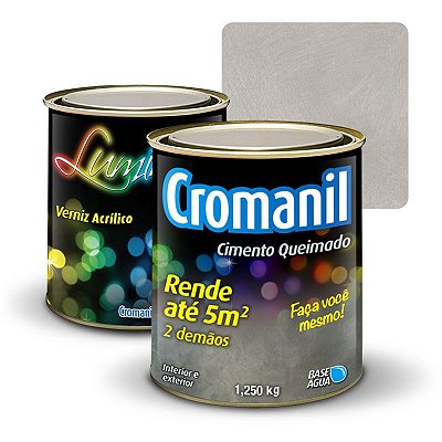 KIT Cimento Queimado 1/4 + Verniz Acrílico 900ml - TRADICIONAL CLARO