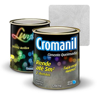 KIT Cimento Queimado 1 lata 1/4 + Verniz Acrílico 1 lata 900ml Cor GAROA