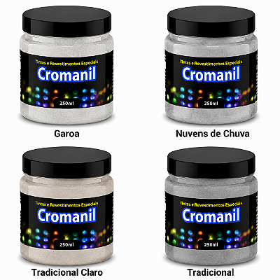 Kit com 4 Amostras Cimento Queimado Tons de Cinza Cromanil