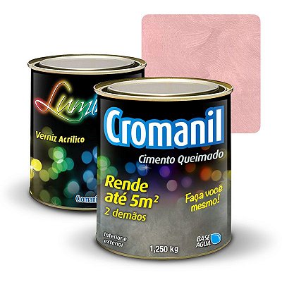 KIT 1 Cimento Queimado 1 lata 1/4 + 1 Verniz lata 900ml - Cor Cor ROSÊ