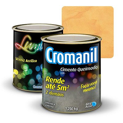 KIT 1 Cimento Queimado 1 lata 1/4 + 1 Verniz lata 900ml - Cor ESPECIARIAS