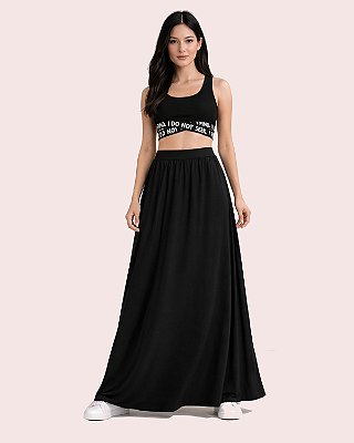 Saia Longa Básica Feminina Viscolycra