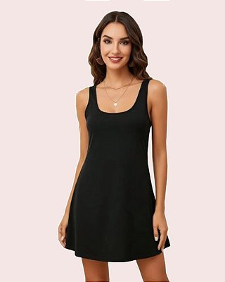 Vestido Cantão Feminino Decote U Algodão