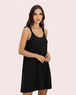 Vestido Feminino Detalhe Em Nó Algodão