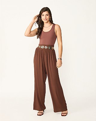 Calça Feminina Franzida com Bolso Viscolycra