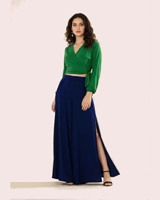 Calça Feminina Fendas Laterais Viscolycra