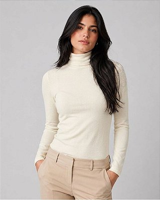 Blusa Feminina Manga Longa Slim em Algodão