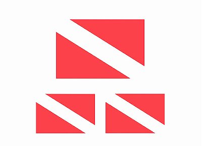 Adesivo Bandeira de Mergulho - Kit com 3