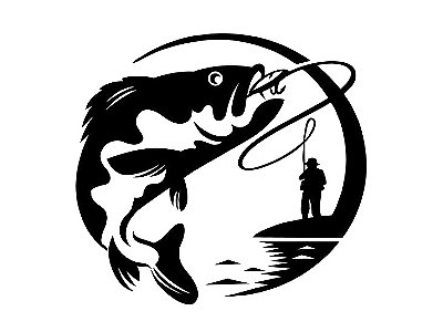 Adesivo Peixe Saltando - Pescador