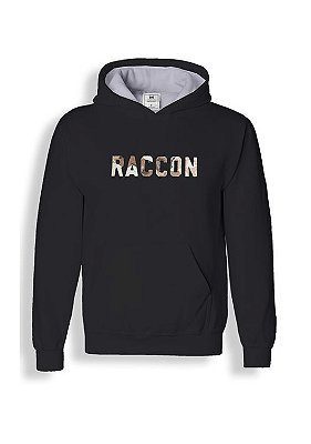 Casaco Moletom Preto Camo Raccon