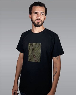 Camiseta Masculina Preta Palmeira RACCON