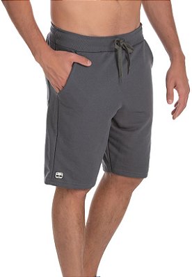 Bermuda Masculina de Moletom Cinza Chumbo Raccon