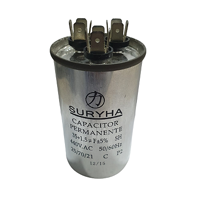 Capacitor Duplo 35 +1,5IF 440V SURYHA