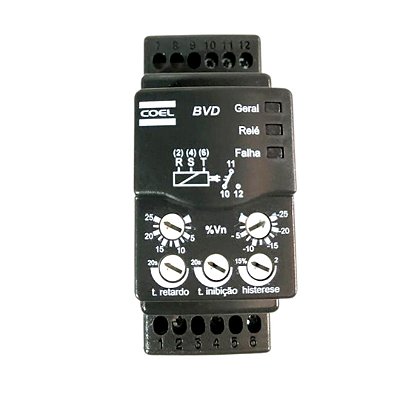Rele Monitor de Tensão Eletrônico Digital para Uso Industrial BV Mínima-Máxima 110VCA - BVDCP