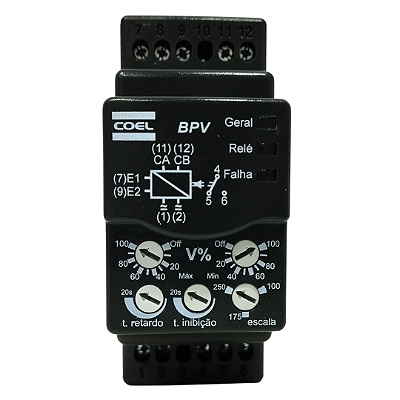 Rele Monitor de Tensão Eletrônico Digital COEL  BPVWA-P 24-240VCA/VCC ALTA - 100/175/250V