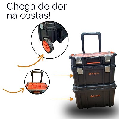 Caixa para Ferramentas 3 em 1 com Rodas SURYHA 80150206