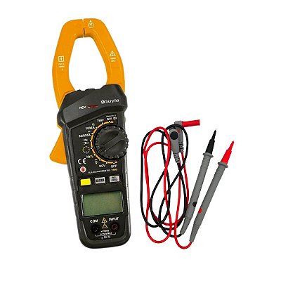Kit Alicate Amperímetro TRUE-RMS SURYHA 80150151 + Ponteiras MINIPA