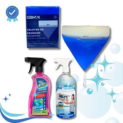 Coletor de Residuos Descartável para Ar 9 a 18.000 BTUs + Air Shield 1 LT + Ar da Terra 500ML