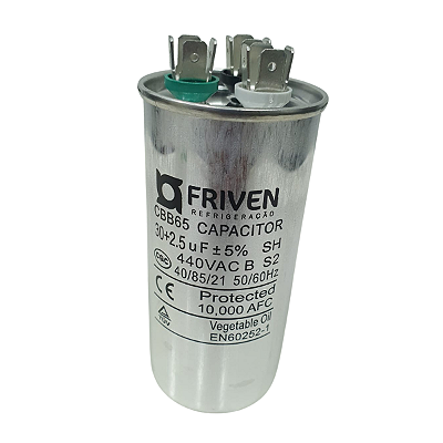 Capacitor Duplo 30+2,5 UF X 440V CBB65 SUP 0,5 KVAR-50X90