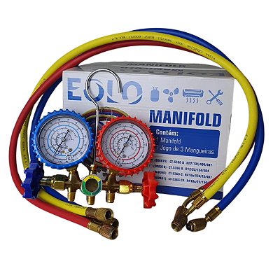 Manifold com Visor para gases R22/134/404/407 (refrigeração comercial) Eolo
