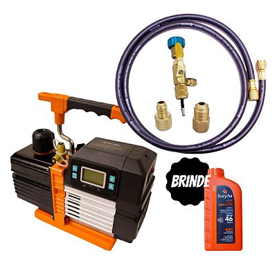 KIT Bomba Vácuo 10cfm Bivolt c/ Vacuômetro Digital Integrado SURYHA