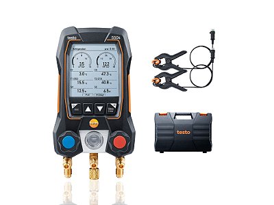 Manifold Digital TESTO 550S KIT Básico, inclui 2xSondas temp e maleta