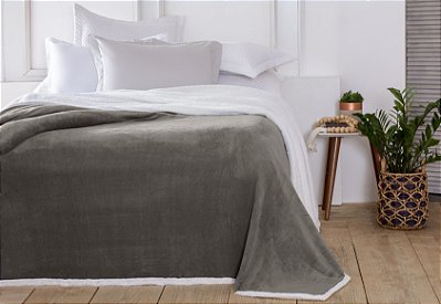 Manta Casal Áustria Taupe Corttex Sherpa Design 1,80 x 2,20mt