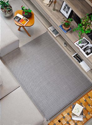 Tapete Sisal Antiderrapante Preto e Cinza - SV03 - 2,00x2,50
