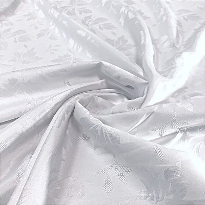Tecido Jacquard Medalhão Viena Adamascado Branco