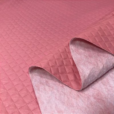 Tecido Corino Dijon Matelasse Rosa Bebe