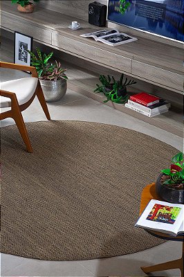Tapete Sisal Redondo Antiderrapante Mesclado - SV02 - 2,00x2,00