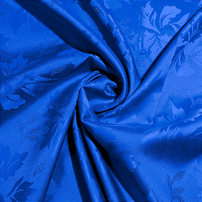 Tecido Jacquard Medalhão Viena Adamascado Azul Royal