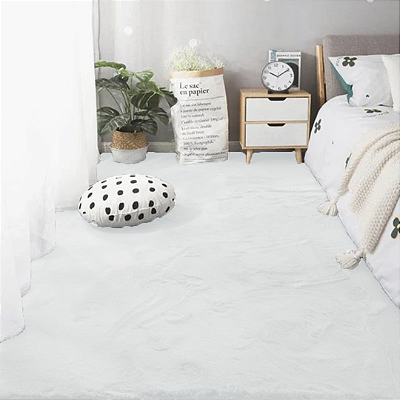 Tapete Pele de Coelho Wabby Touch Branco 1,40x2,00 Metros