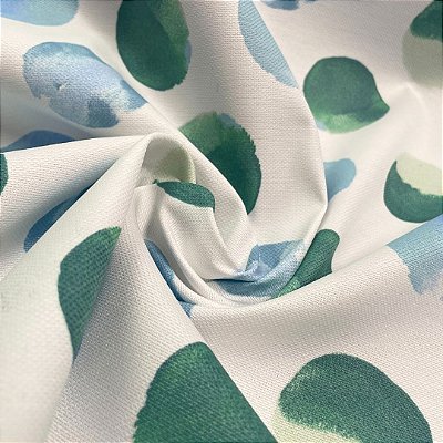 Tecido Acquablock Karsten Bolas Verde e Azul Acqua 55