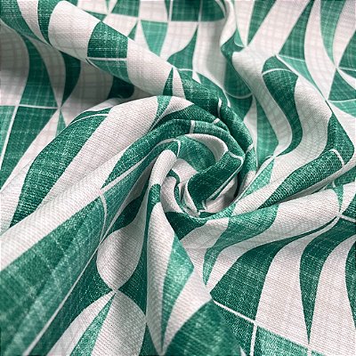 Tecido Acquablock Karsten Abstrato Branco e Verde Acqua 15