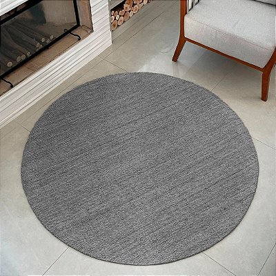 Tapete Para Sala Sisal 100% Natural Redondo 2,00m Cinza