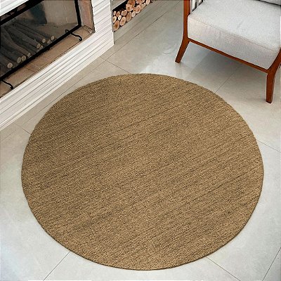 Tapete Para Sala Sisal 100% Natural Redondo 2,50m Caramelo