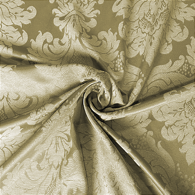 Tecido Jacquard Medalhão Dourado Festiva 09