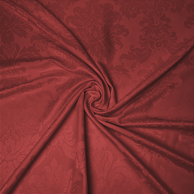 Tecido Jacquard Medalhão Vermelho Festiva 27