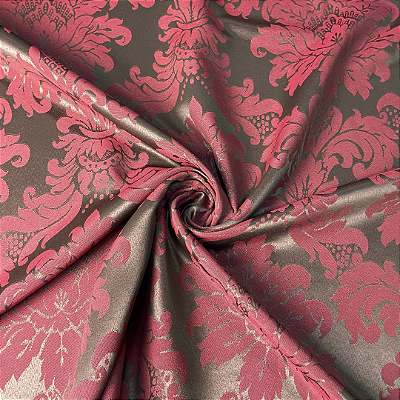 Tecido Jacquard Medalhão Bordo Festiva 29
