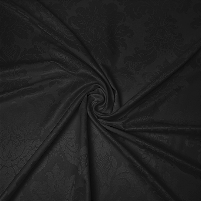 Tecido Jacquard Medalhão Preto Festiva 35